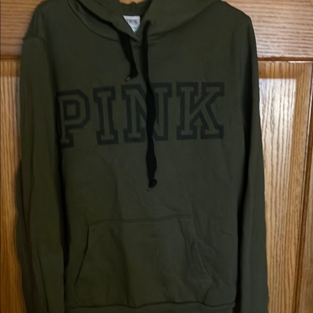 Green Hoodie with Black Lettering